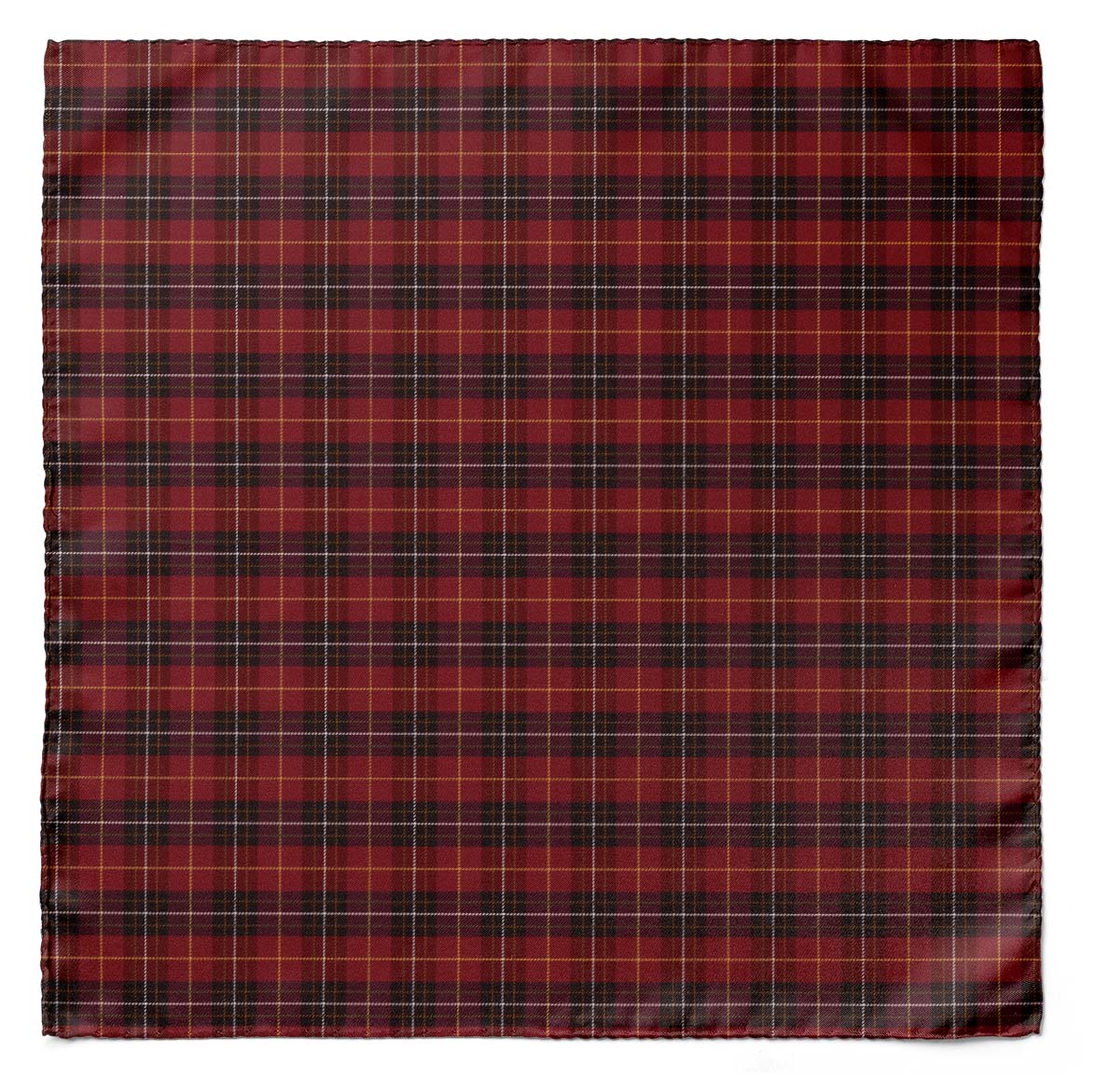 The Maroon Classic Plaid Silk Scarf & Pocket Square Set — men's silk scarf, view 5