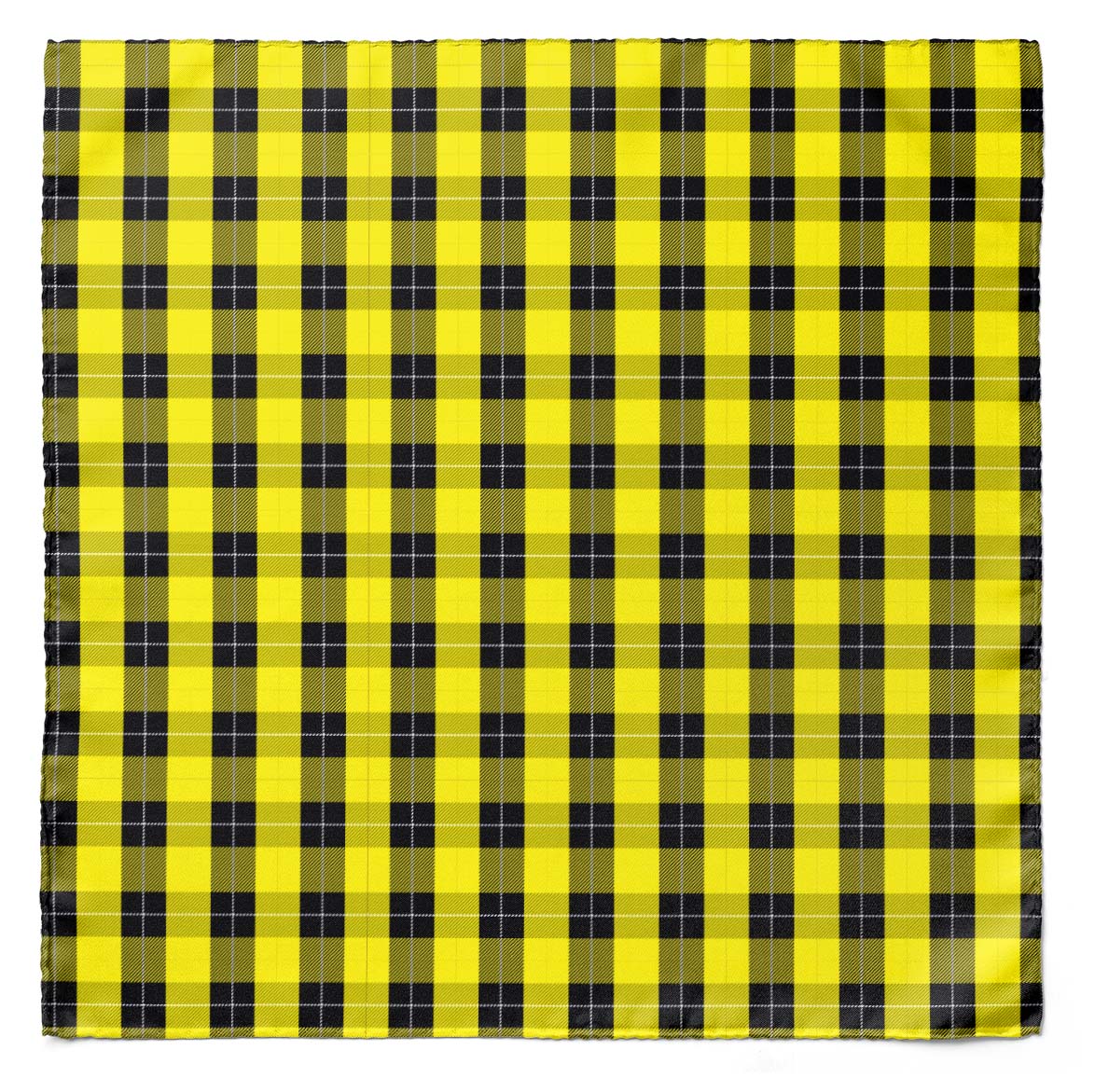 The Yellow Classic Plaid Silk Pocket Square — men's 100% silk pocket square