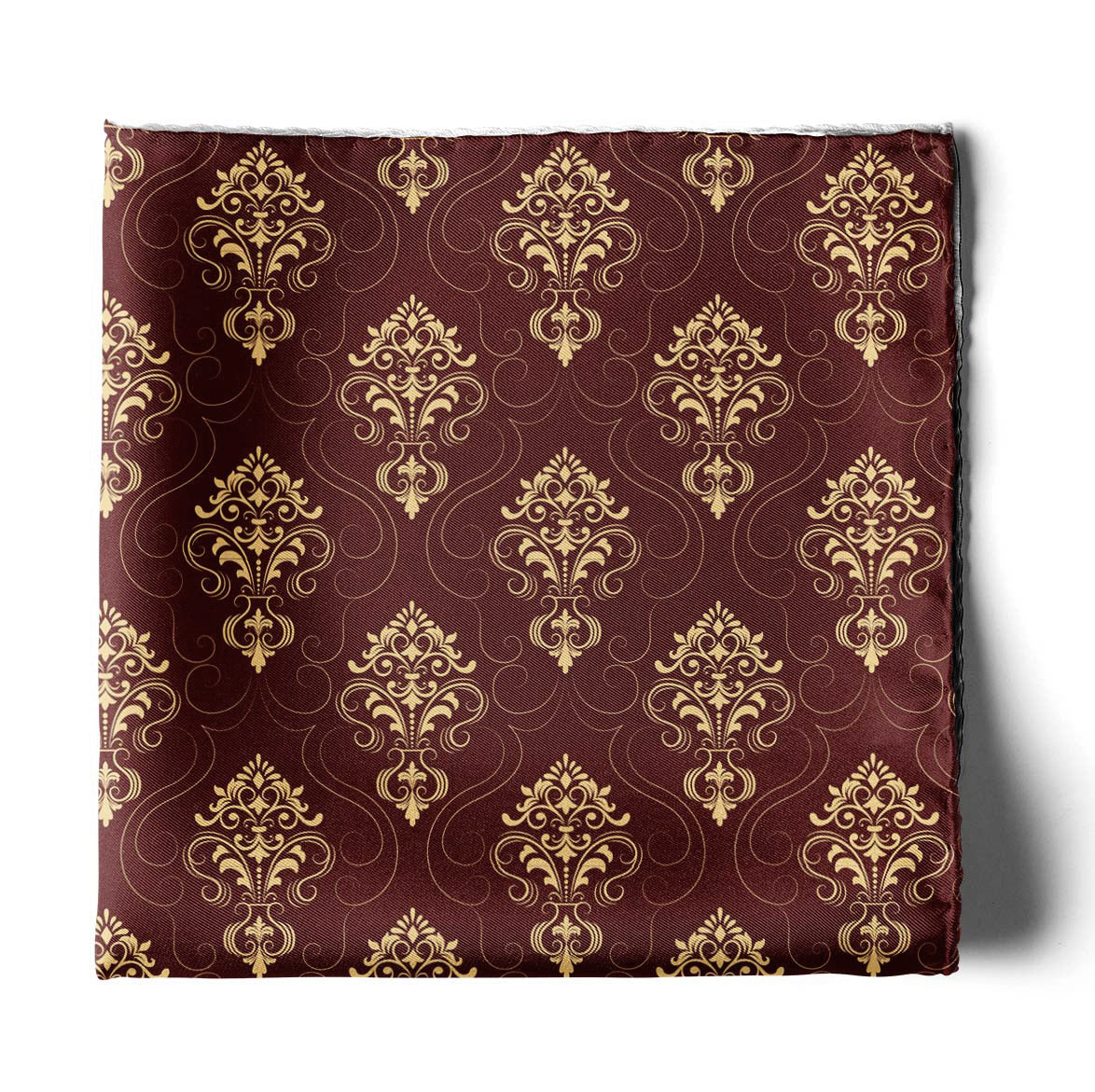 Caput Mortuum Dark Silk Pocket Square — men's silk pocket square, view 2