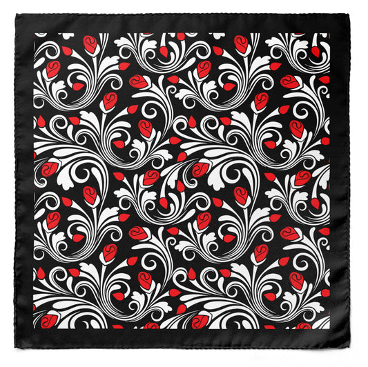 Midnight Rose Silk Pocket Square — men's 100% silk pocket square