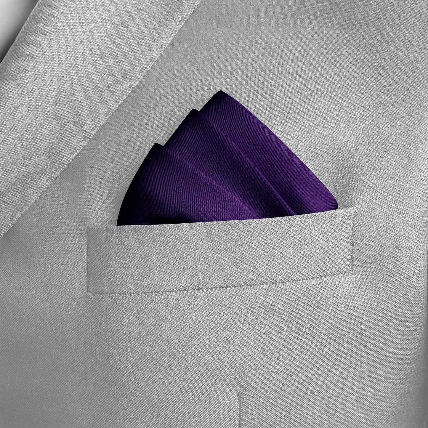 The Solid Purple Silk Pocket Square — men's silk pocket square, view 2