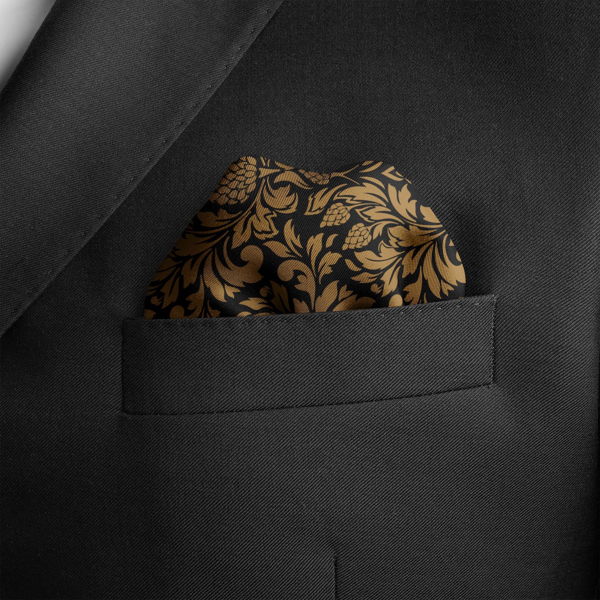 The Gold Vintage Silk Pocket Square — men's silk pocket square, view 4