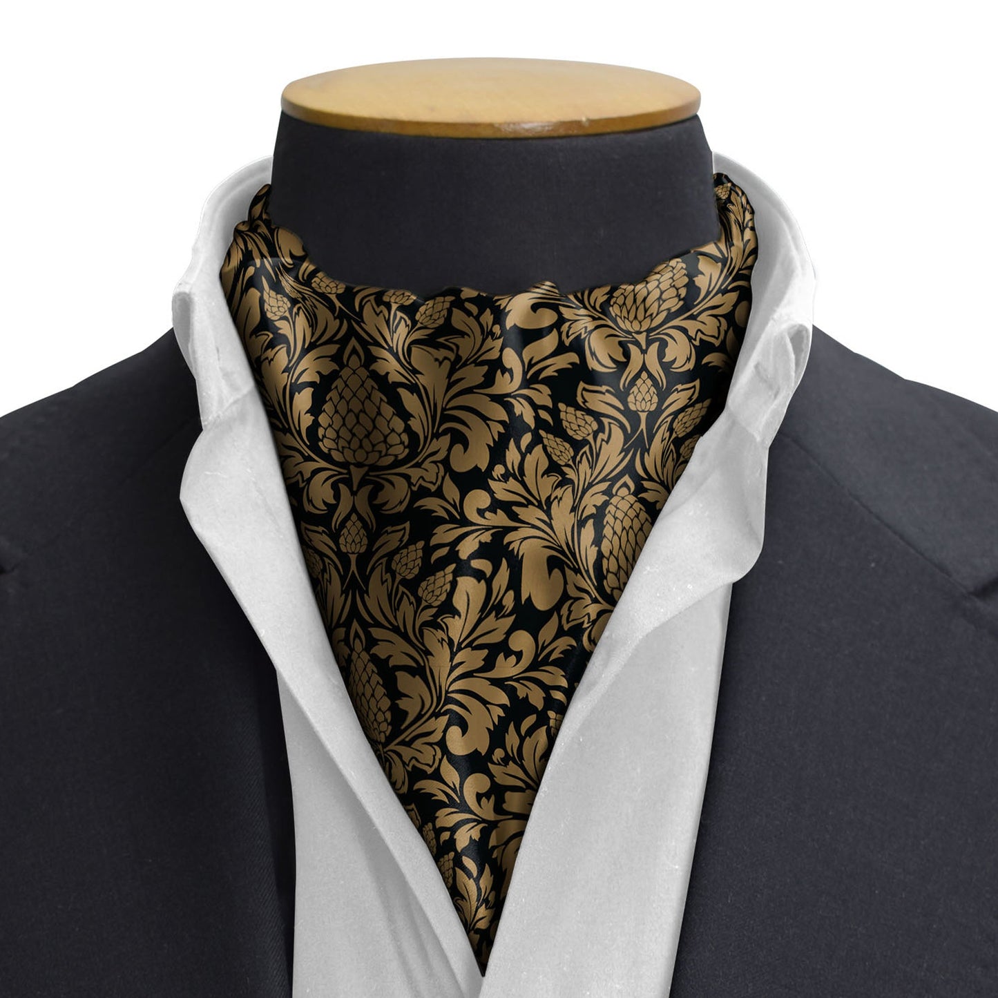 The Gold Vintage Silk Cravat — men's silk cravat, view 3