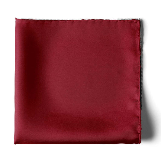 The Solid Reddish Maroon Silk Pocket Square — men's 100% silk pocket square