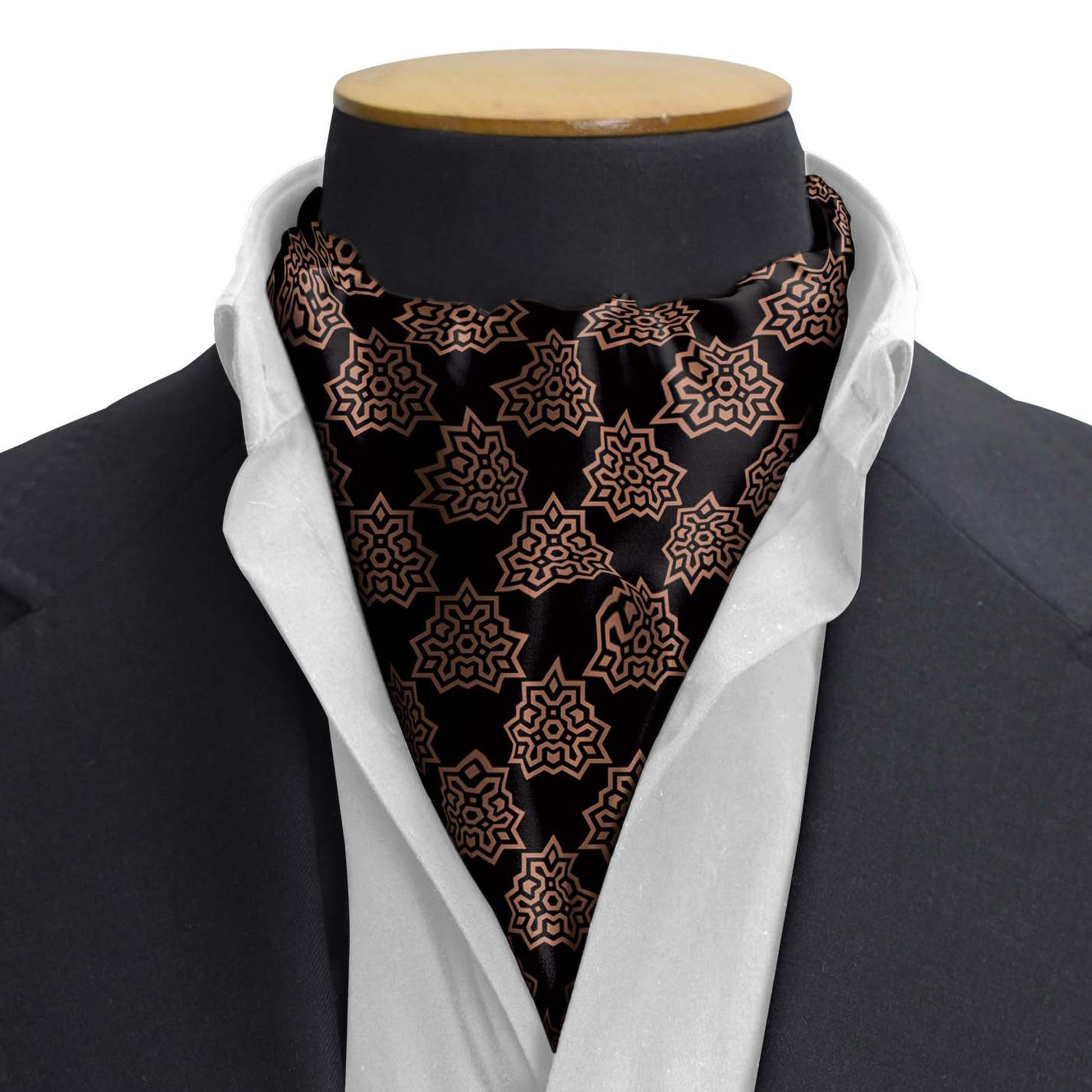Brown Indigo Silk Cravat — men's silk cravat, view 3