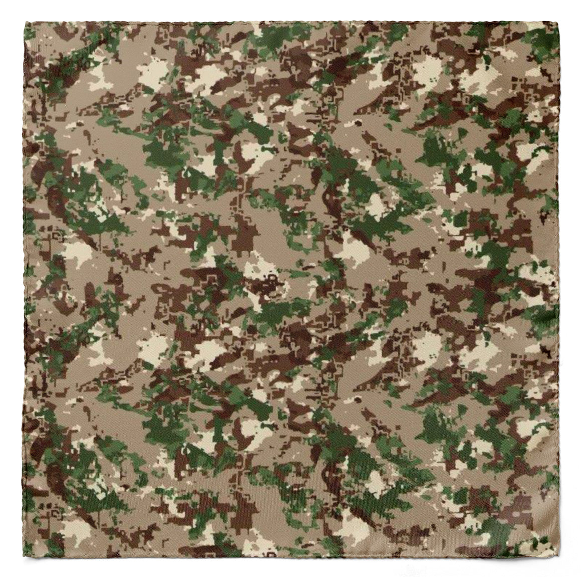 The Military Camo Silk Pocket Square — men's 100% silk pocket square