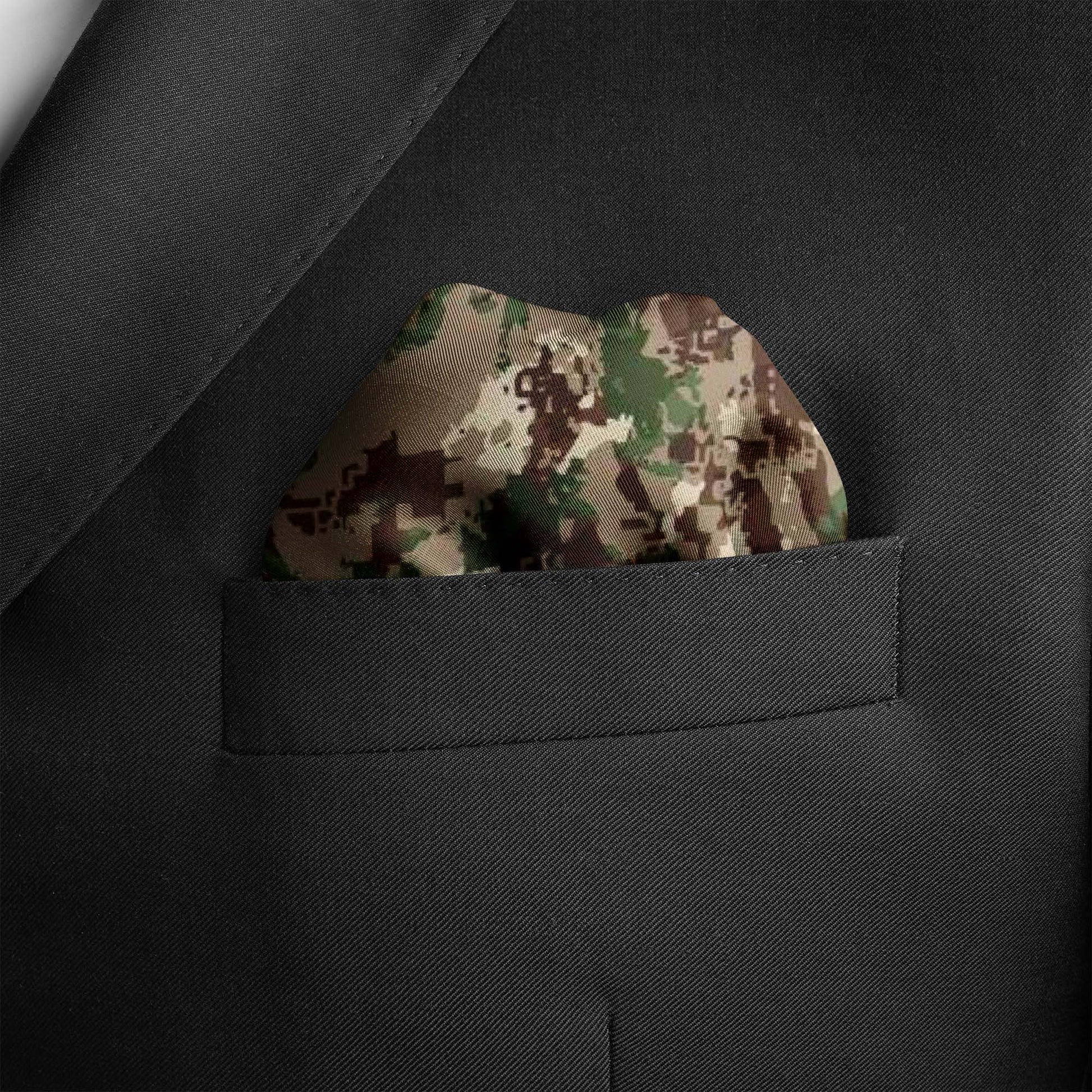 The Military Camo Silk Pocket Square — men's silk pocket square, view 3