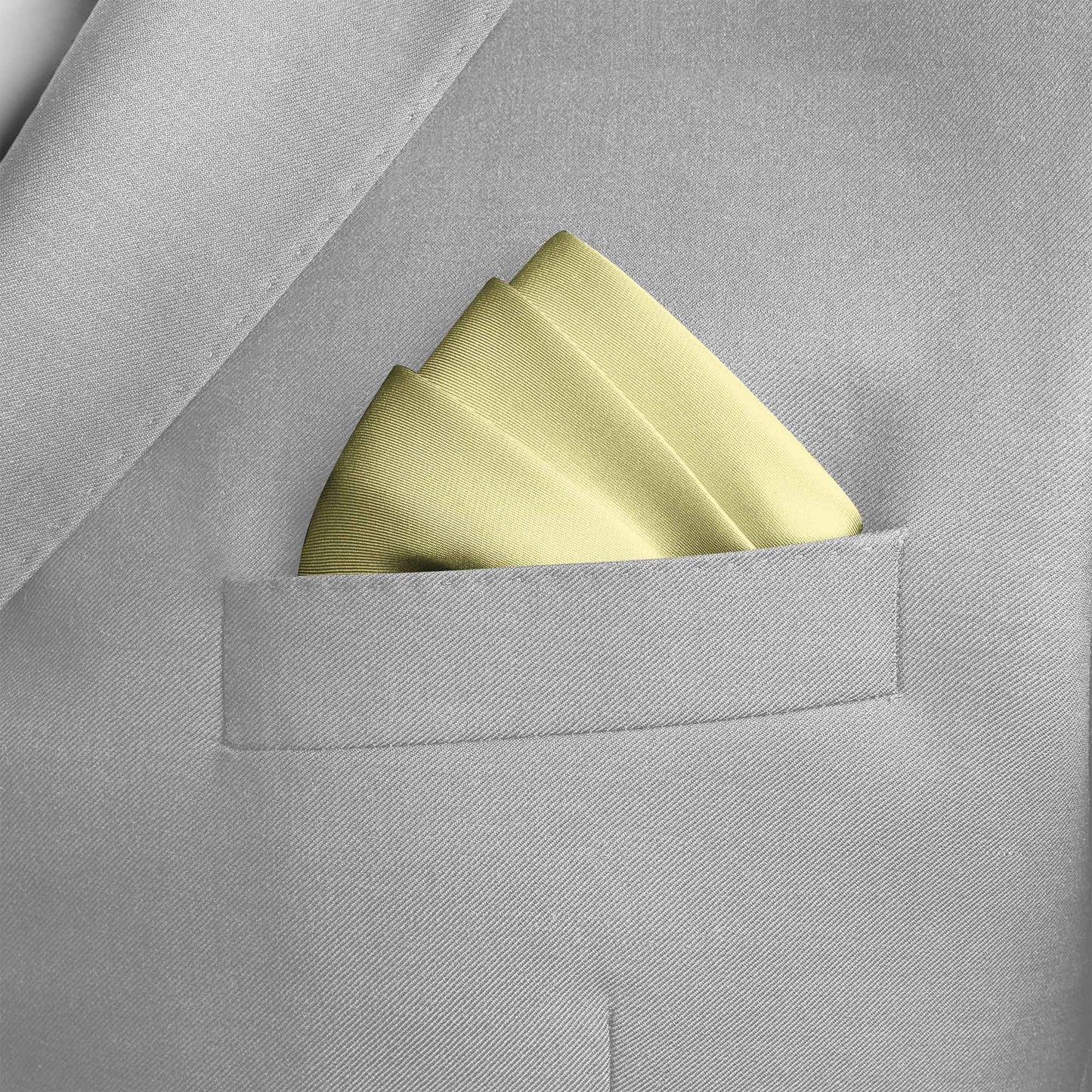 The Solid Vanilla Silk Pocket Square — men's silk pocket square, view 2