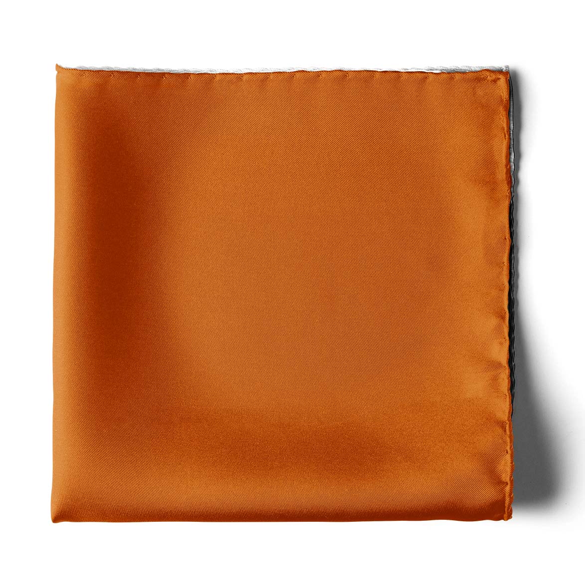 The Solid Orange Silk Pocket Square — men's 100% silk pocket square