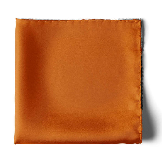 The Solid Orange Silk Pocket Square — men's 100% silk pocket square