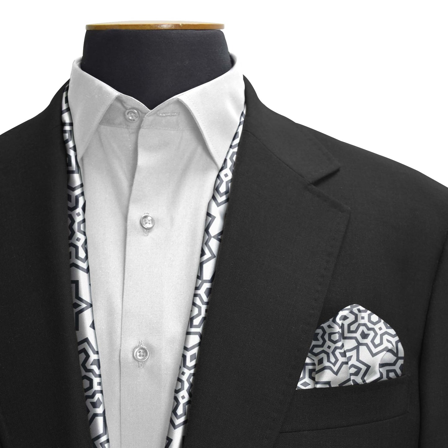 Floral Indigo Silk Scarf & Pocket Square Set — men's silk scarf, view 3
