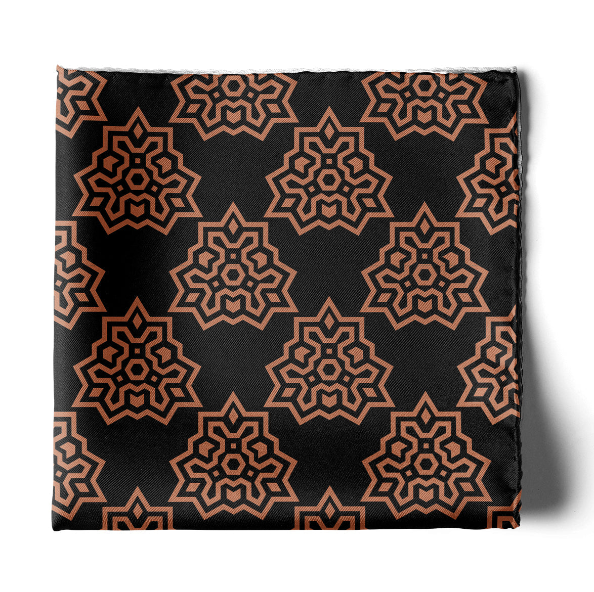 Brown Indigo Silk Pocket Square — men's silk pocket square, view 4