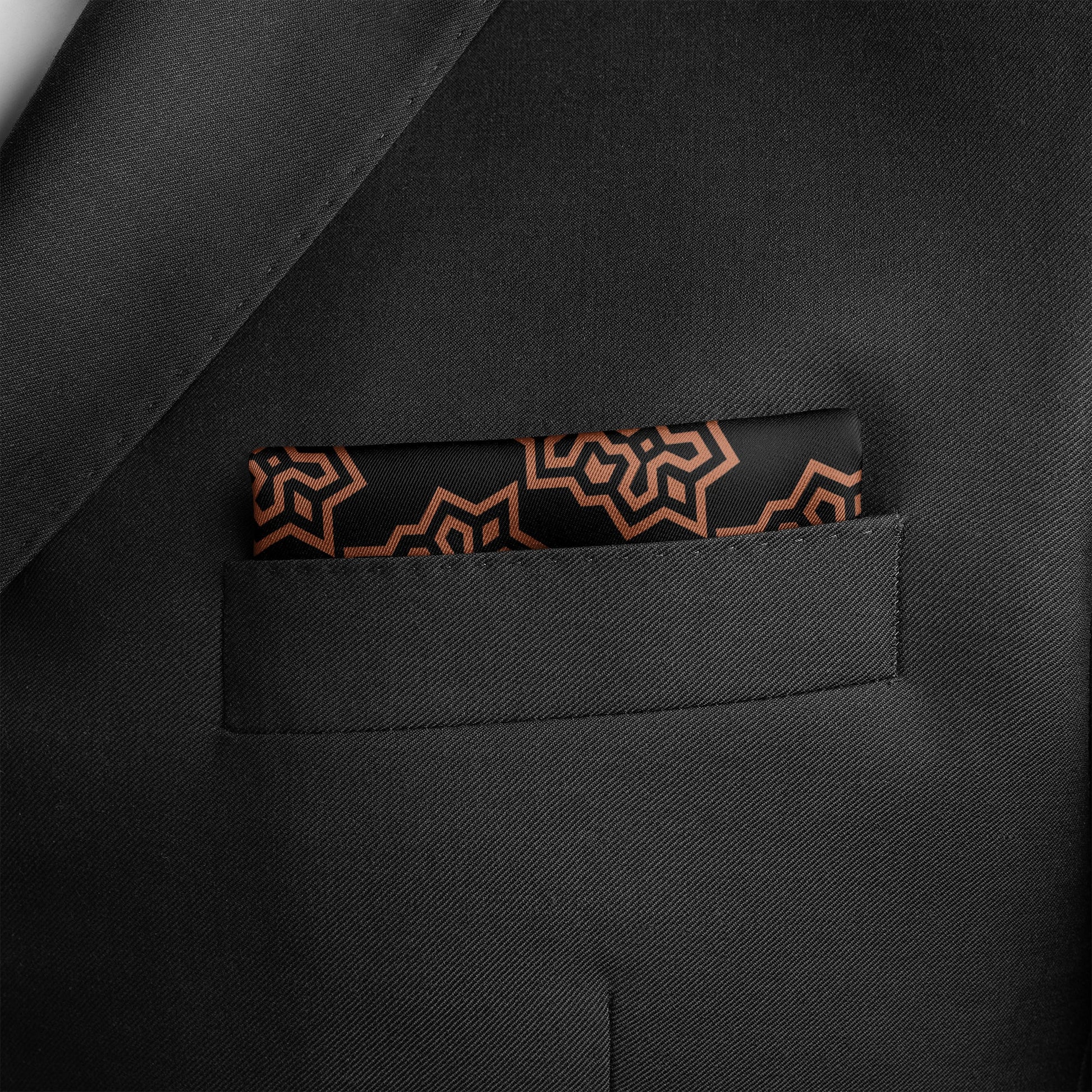 Brown Indigo Silk Pocket Square — men's silk pocket square, view 9
