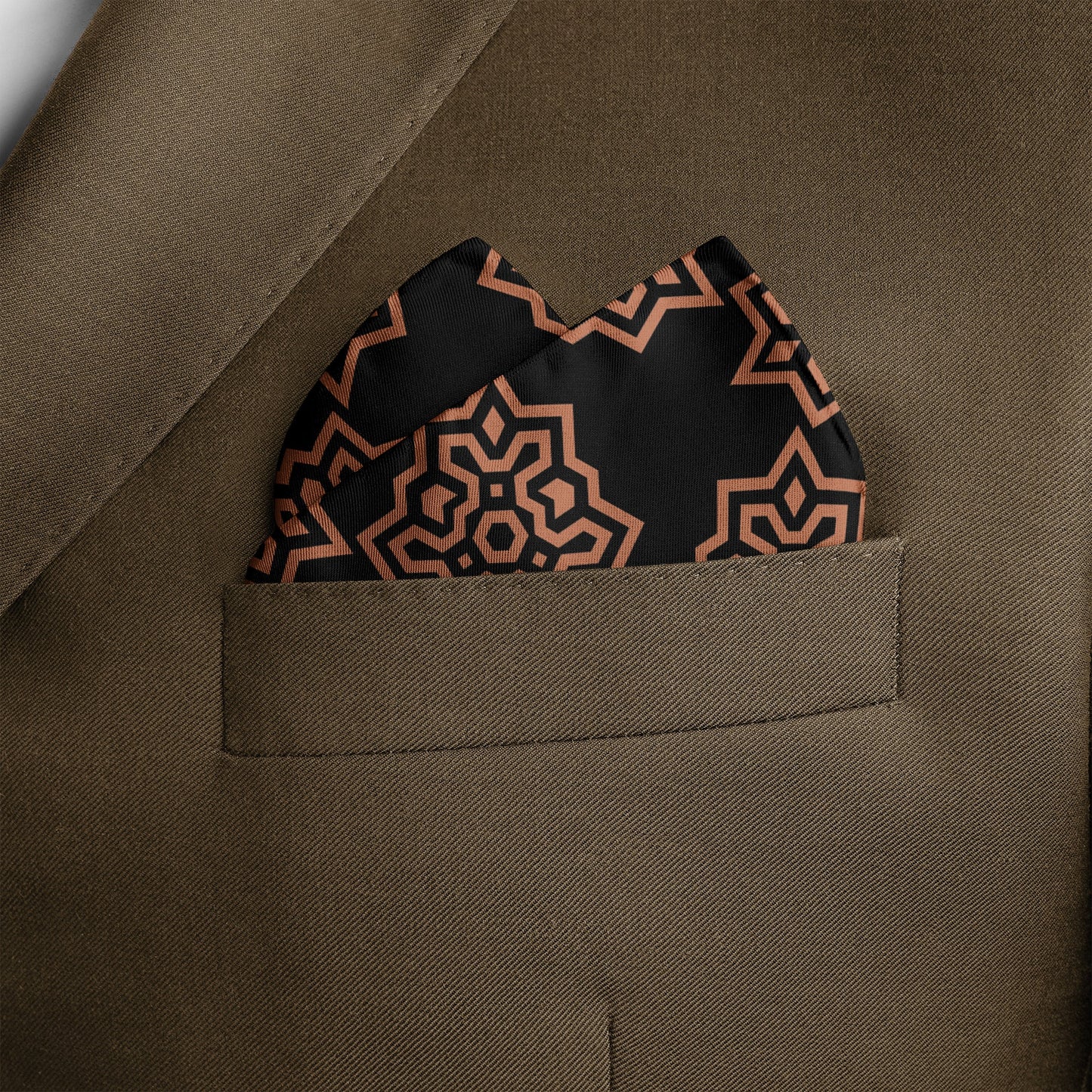 Brown Indigo Silk Pocket Square — men's silk pocket square, view 5