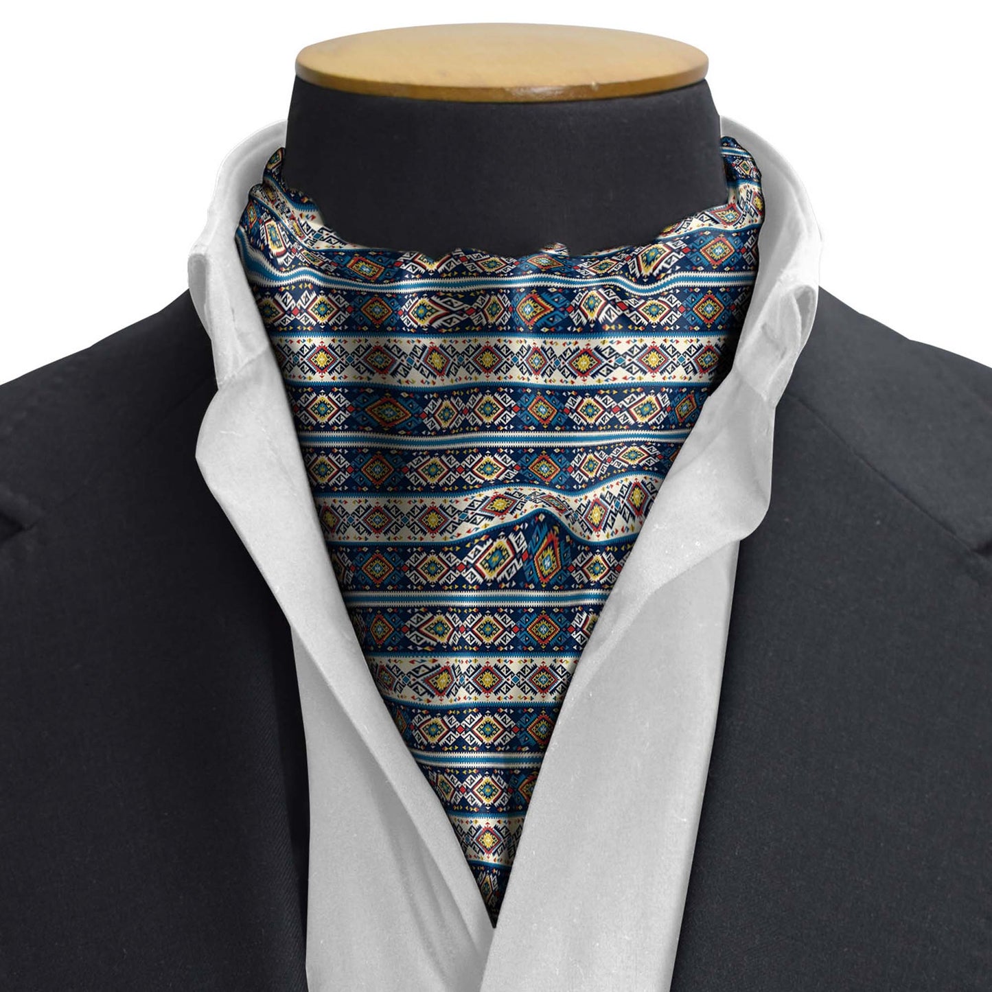 Diamond Maze Silk Cravat — men's silk cravat, view 3