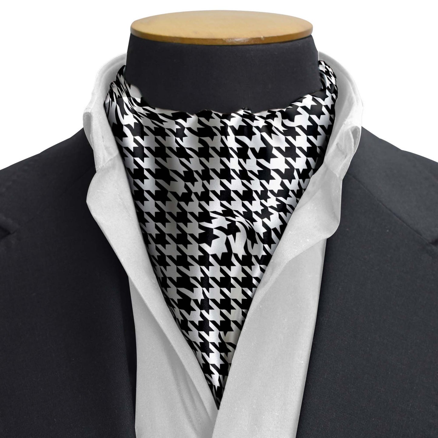 Houndstooth Silk Cravat — men's silk cravat, view 3