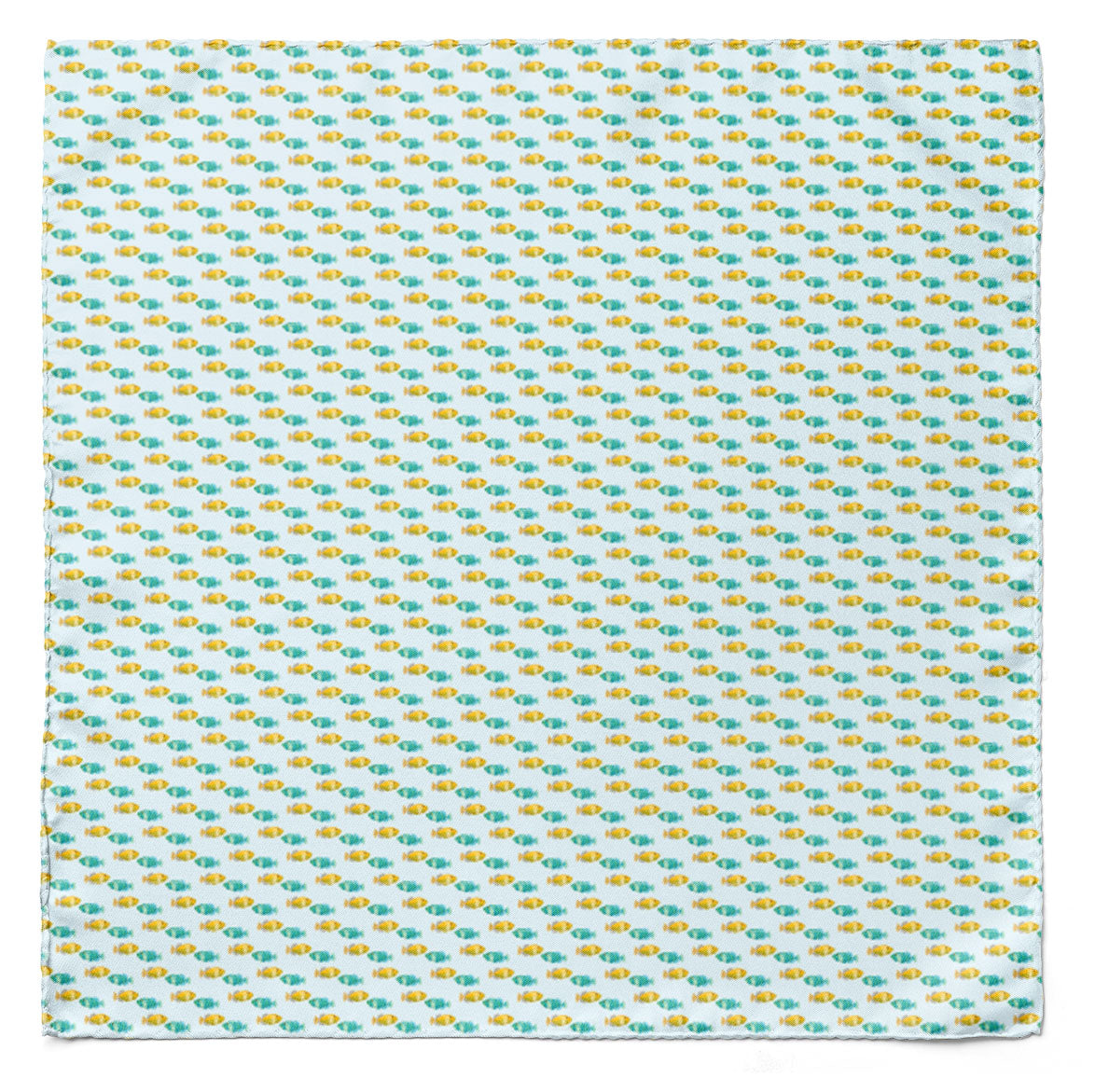 Minty Fish Shoal Silk Scarf — men's silk scarf, view 4