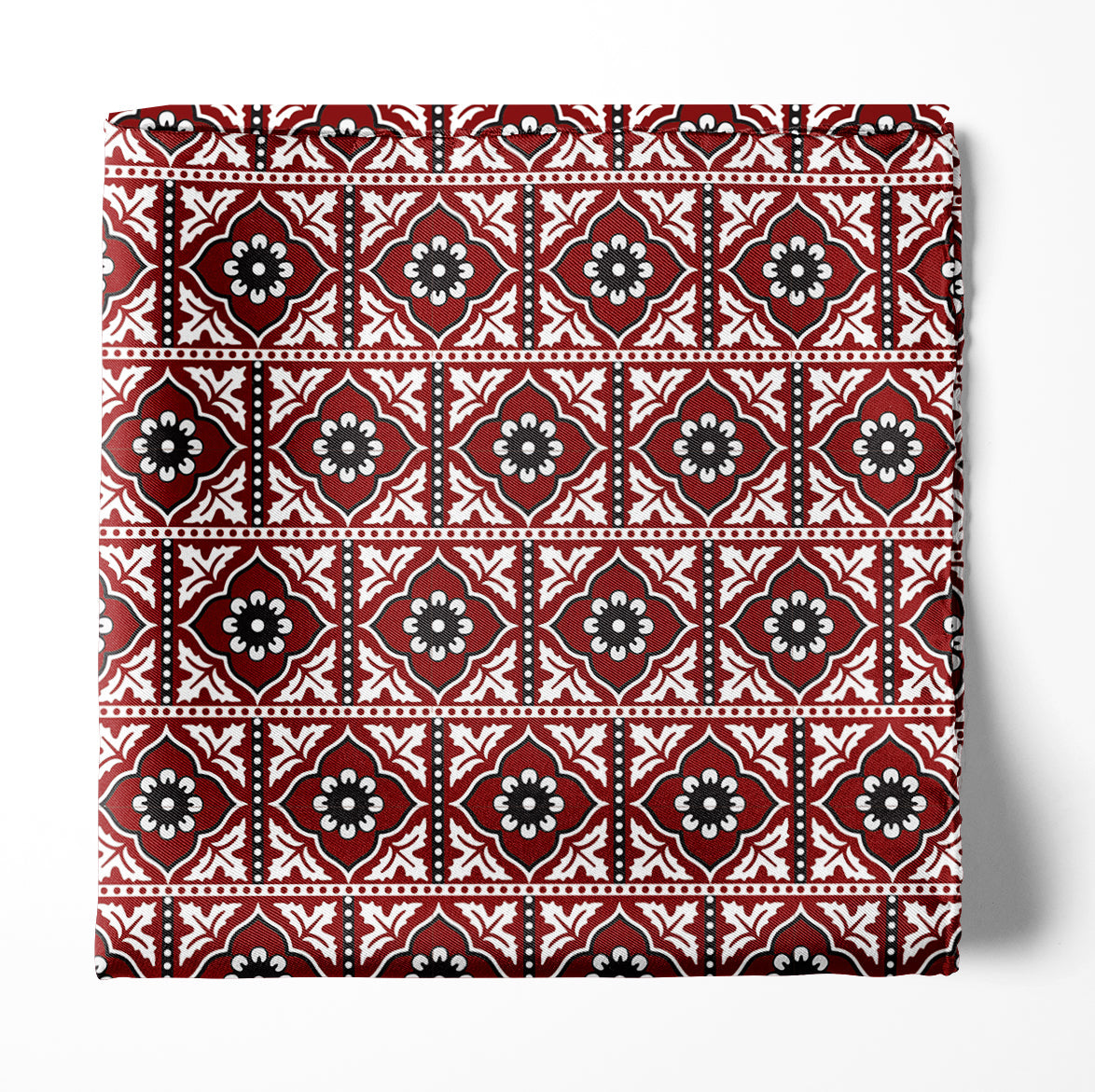Traditional Ajrak Silk Pocket Square (Luxe Collection) — men's silk pocket square, view 4