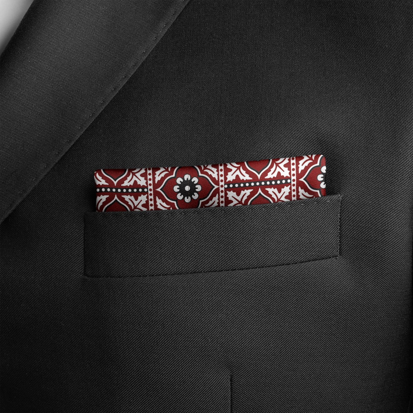 Traditional Ajrak Silk Pocket Square (Luxe Collection) — men's silk pocket square, view 5