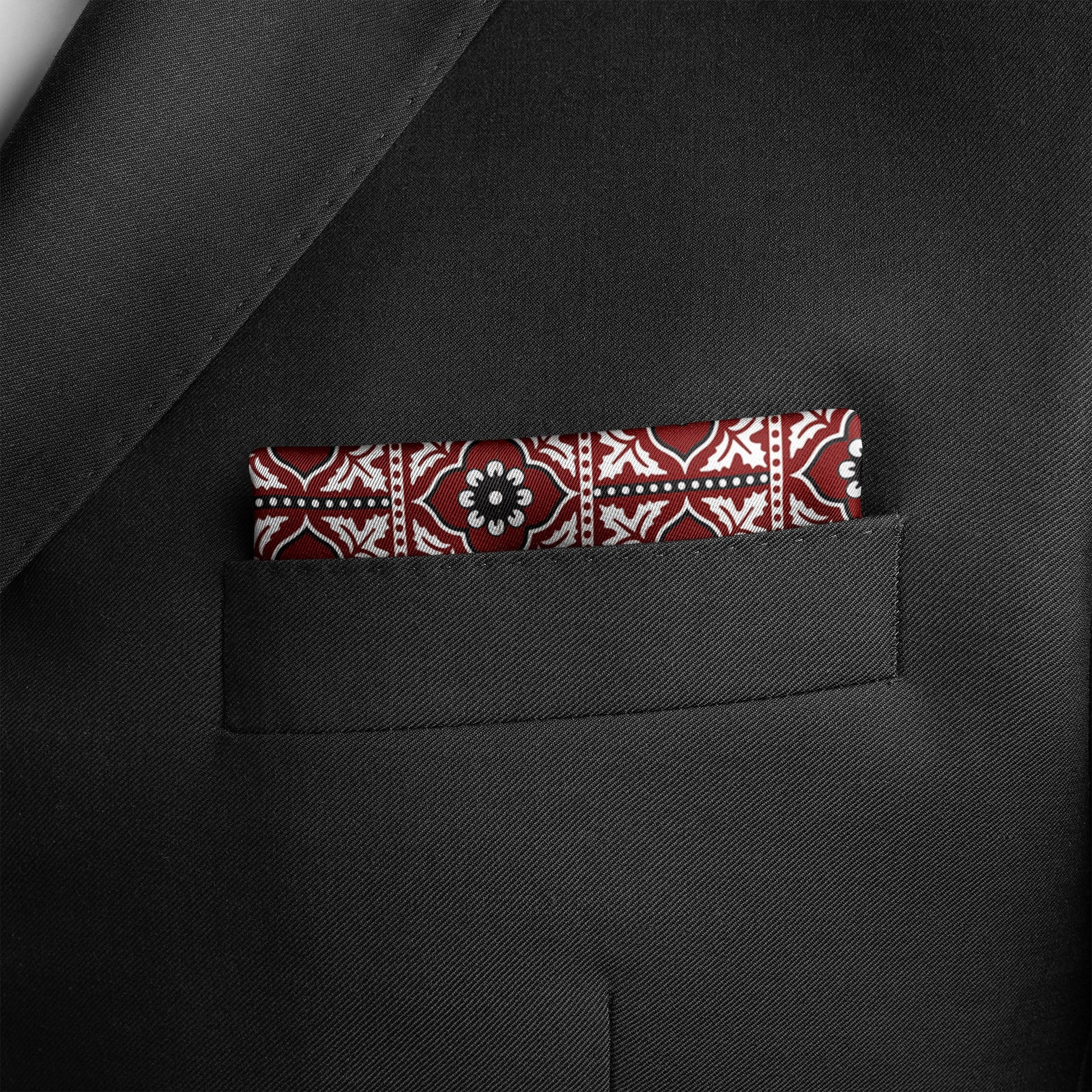 Traditional Ajrak Silk Pocket Square (Luxe Collection) — men's silk pocket square, view 5