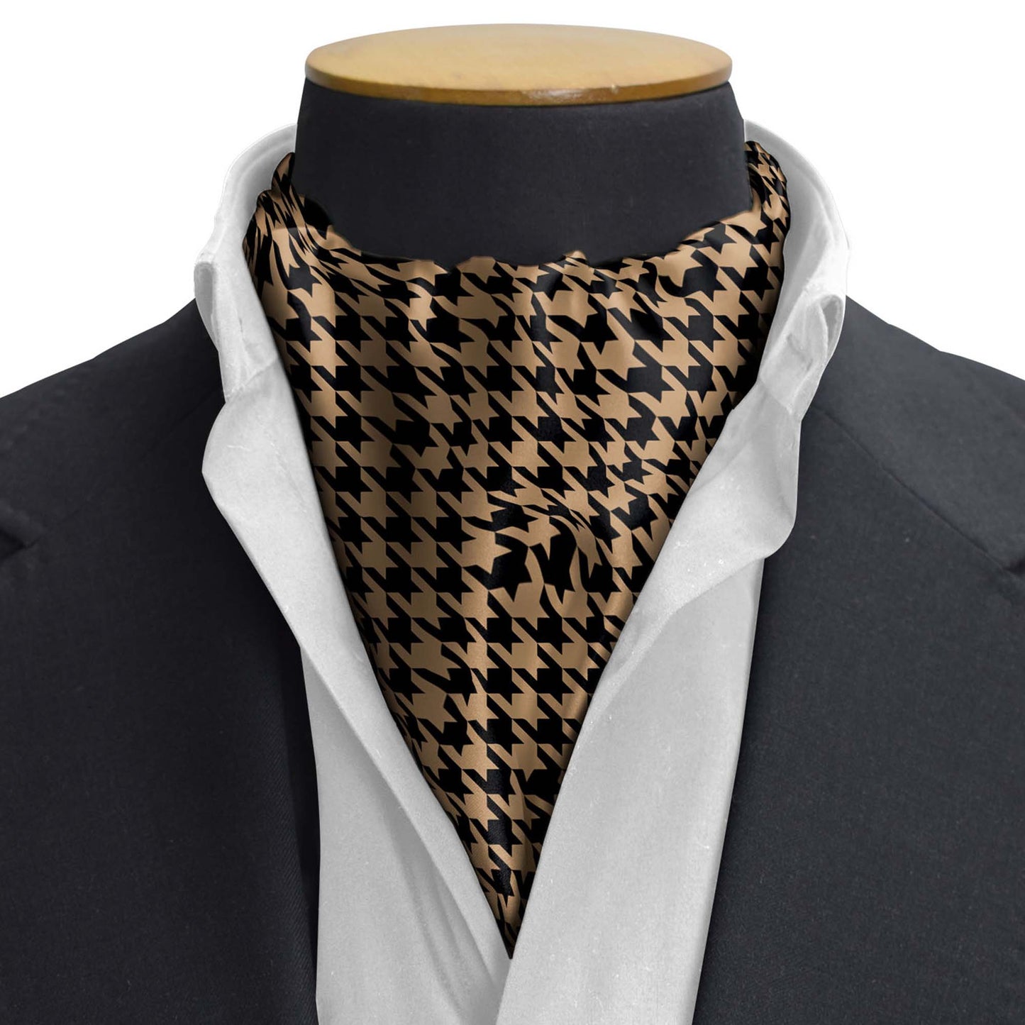 Royal Houndstooth Silk Cravat — men's silk cravat, view 3
