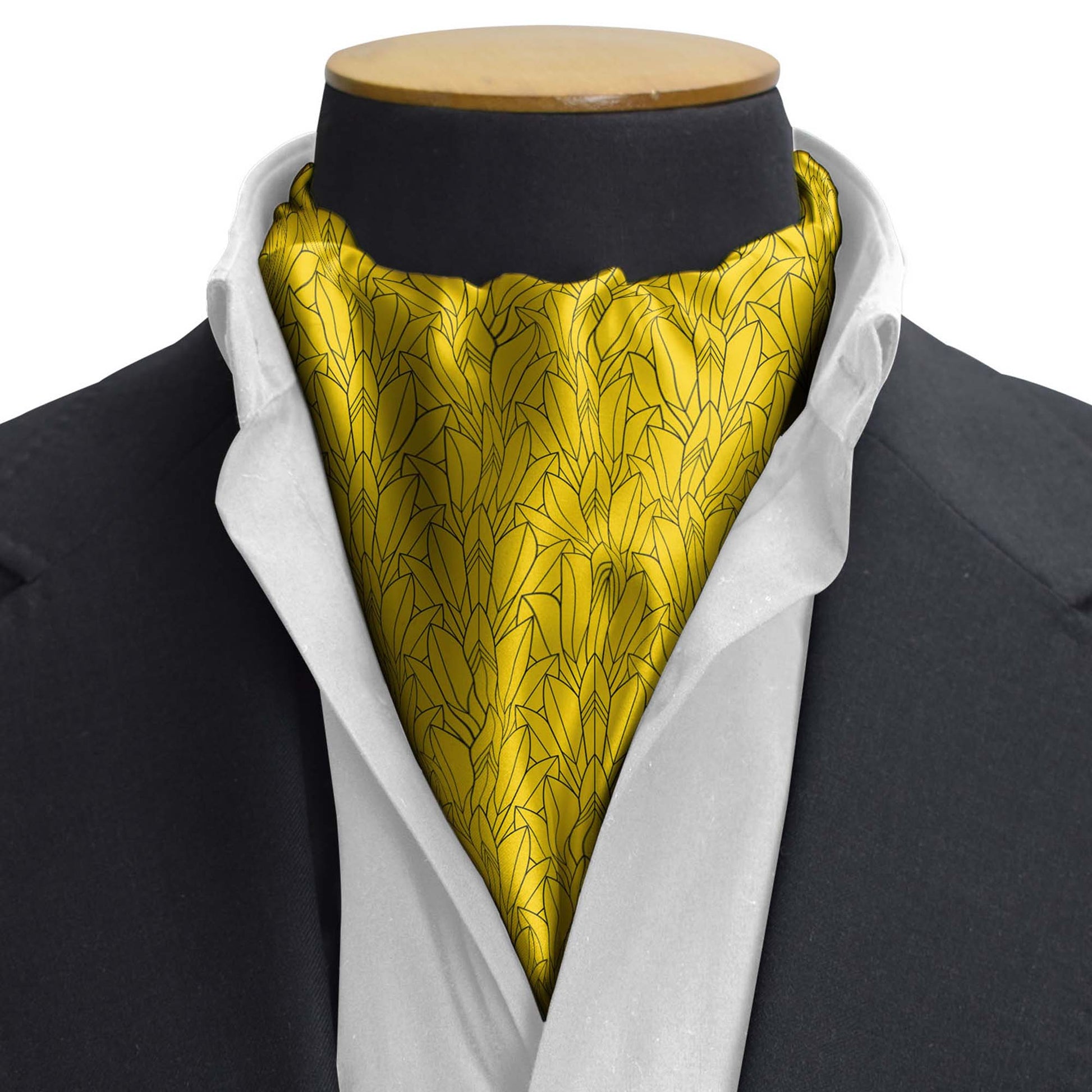 Sunny Foliage Silk Cravat — men's silk cravat, view 3