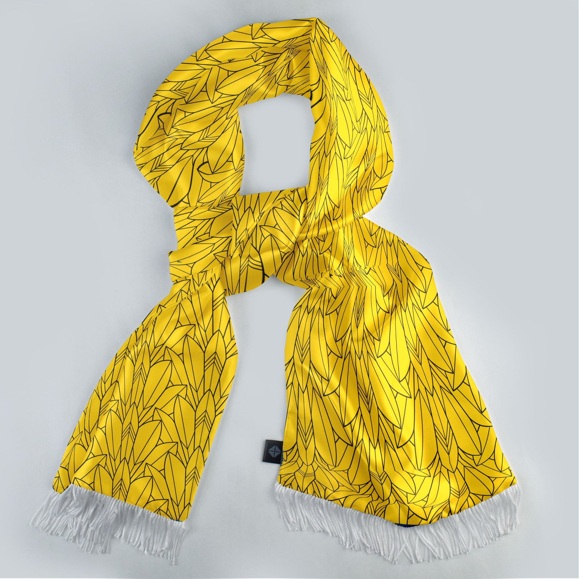Sunny Foliage Silk Scarf — men's silk scarf, view 3