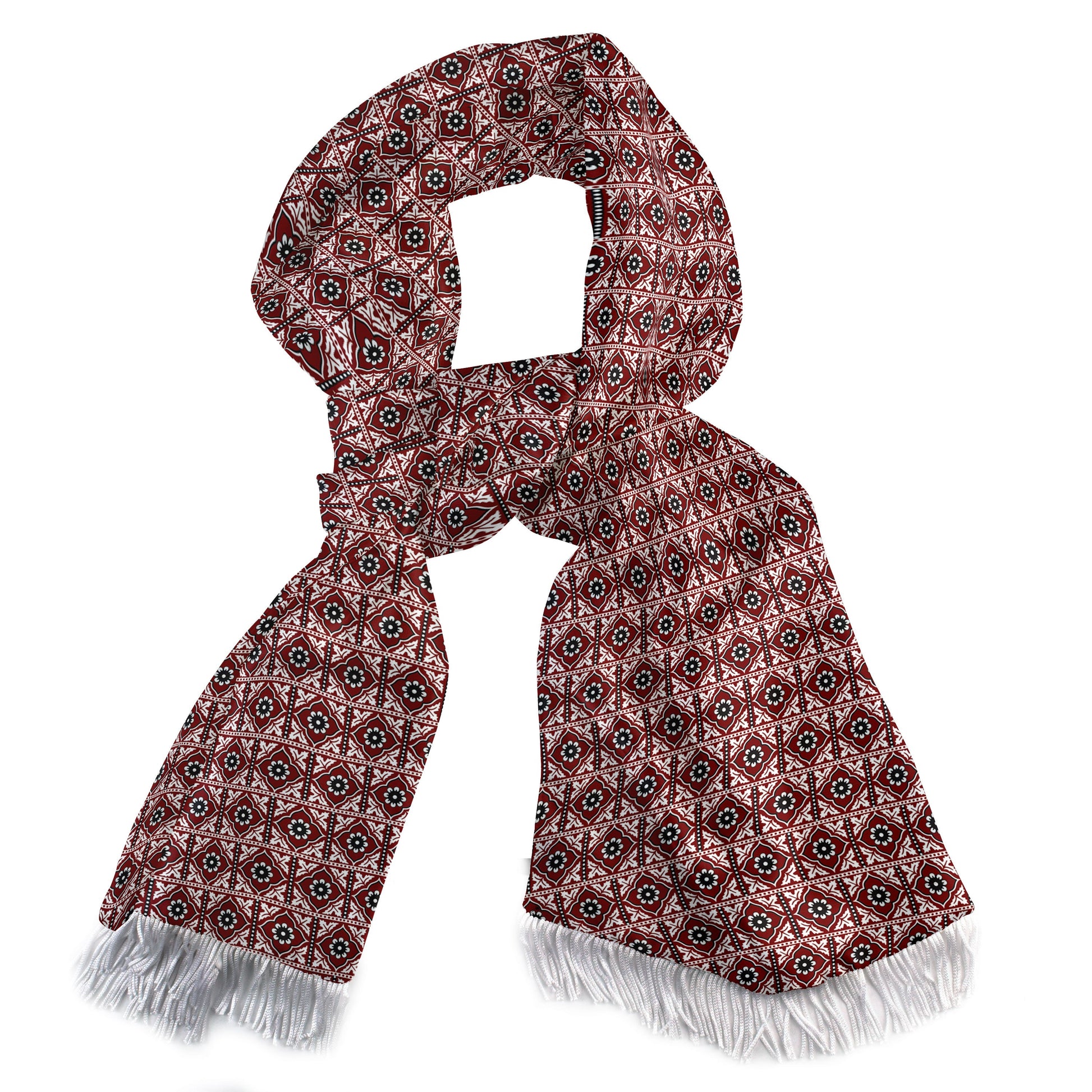 Traditional Ajrak Silk Scarf And Pocket Square Set (Luxe Collection) — men's silk scarf, view 4