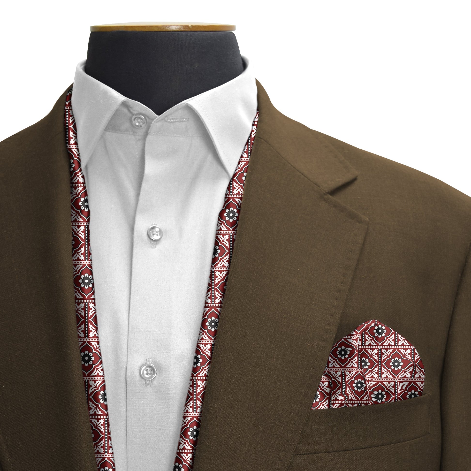 Traditional Ajrak Silk Scarf And Pocket Square Set (Luxe Collection) — men's silk scarf, view 3