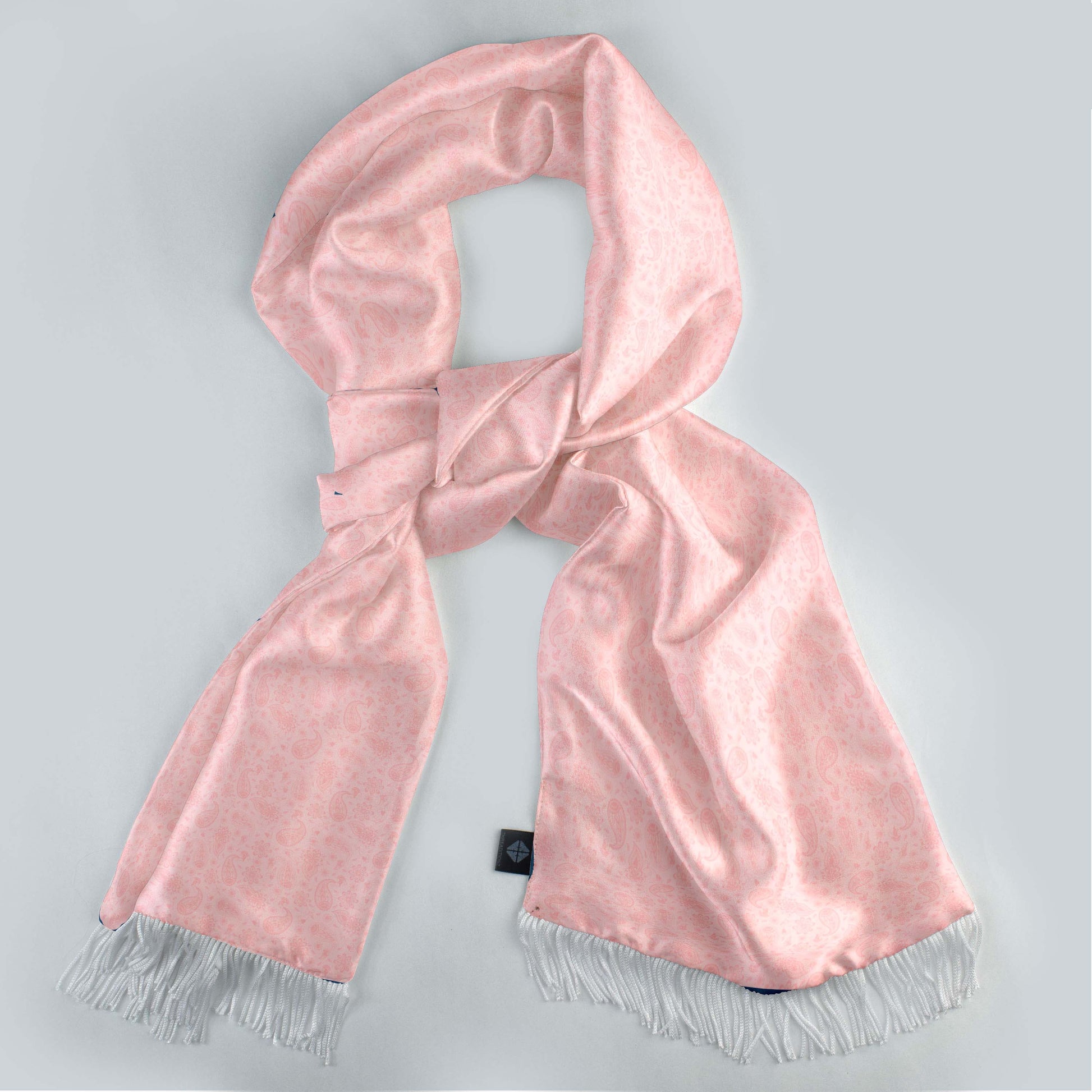 The Festive Pink Silk Scarf — men's silk scarf, view 3