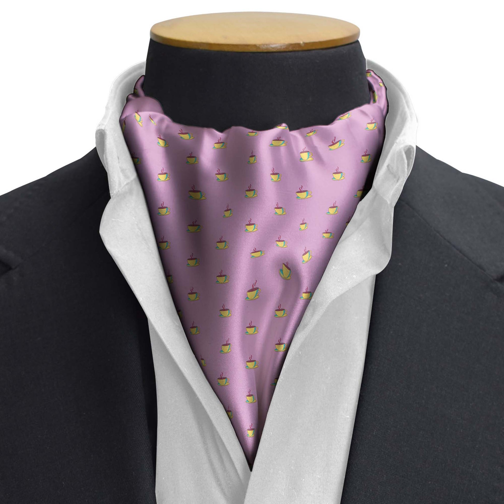 The Pink Tea Party Silk Cravat — men's silk cravat, view 3