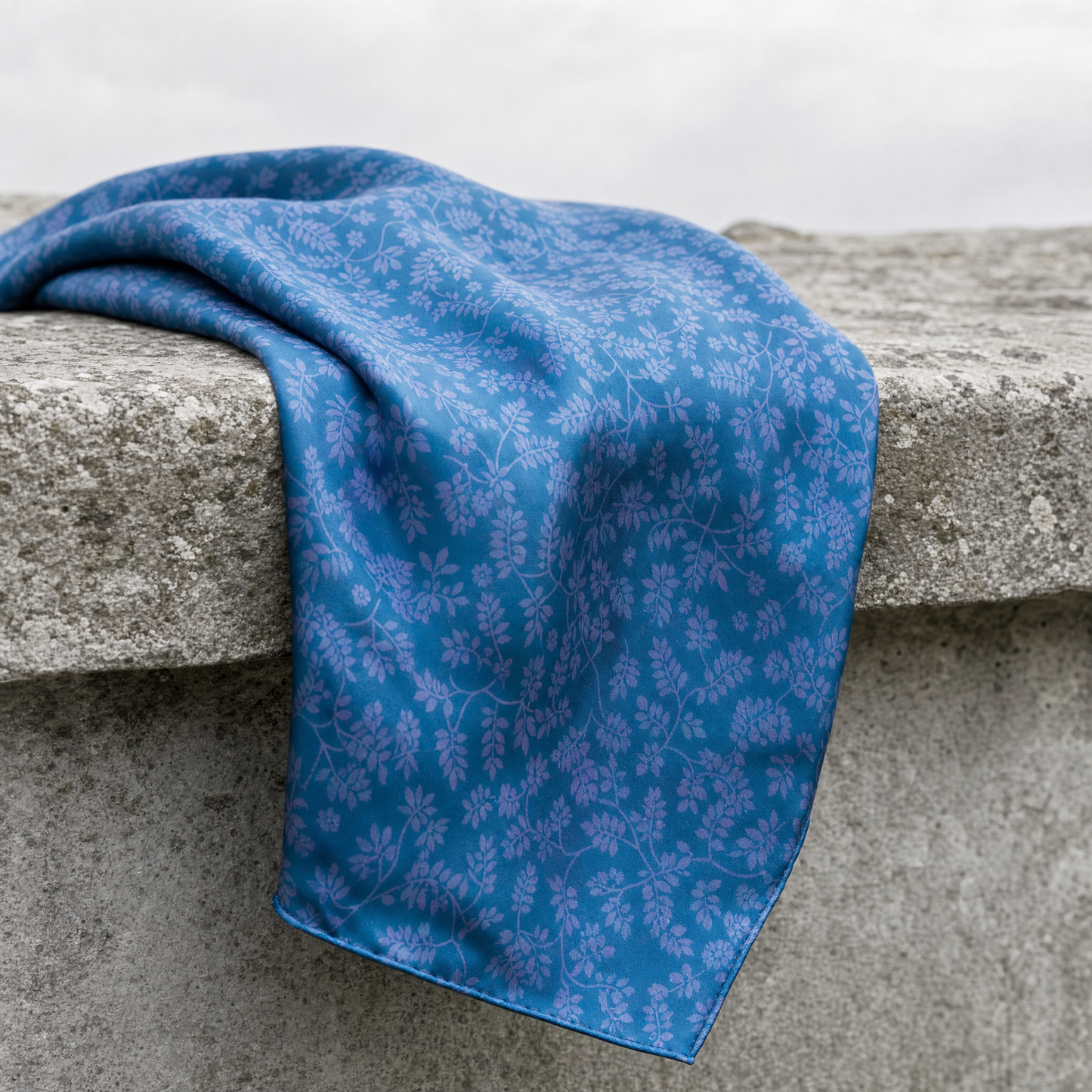 Ferozi Silk Cravat — 100% silk cravat, draped detail