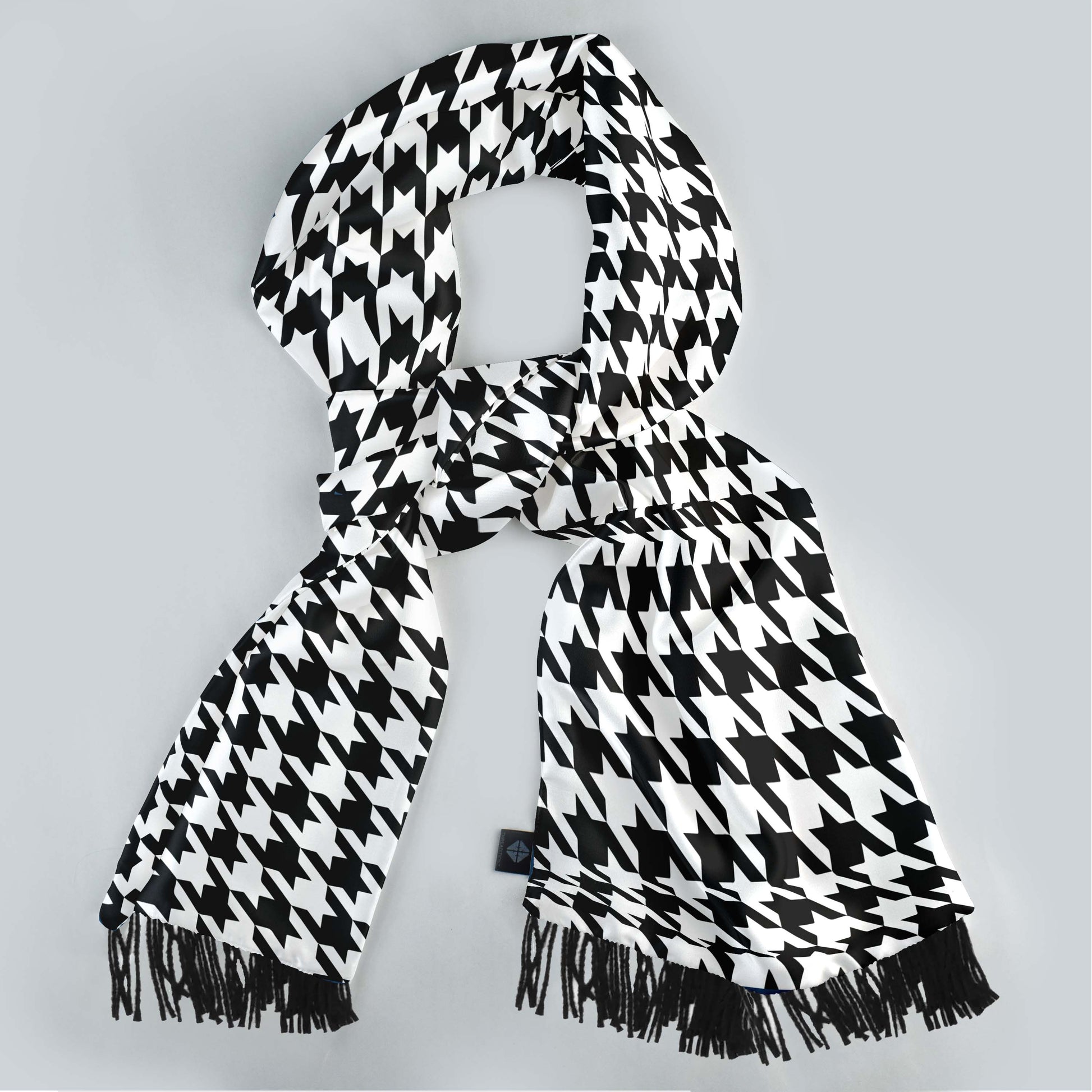 Houndstooth Silk Scarf — men's silk scarf, view 3