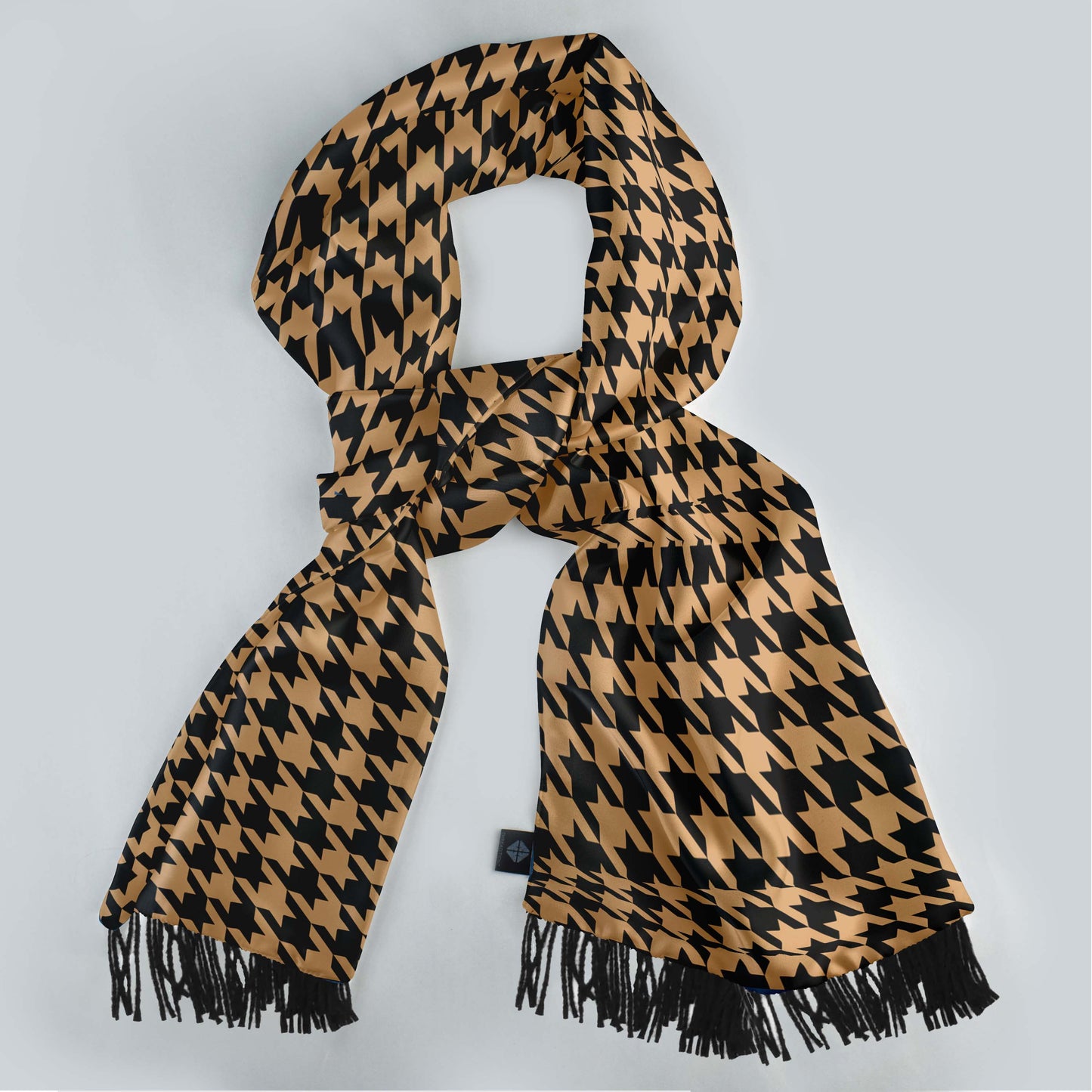 Royal Houndstooth Silk Scarf — men's silk scarf, view 3