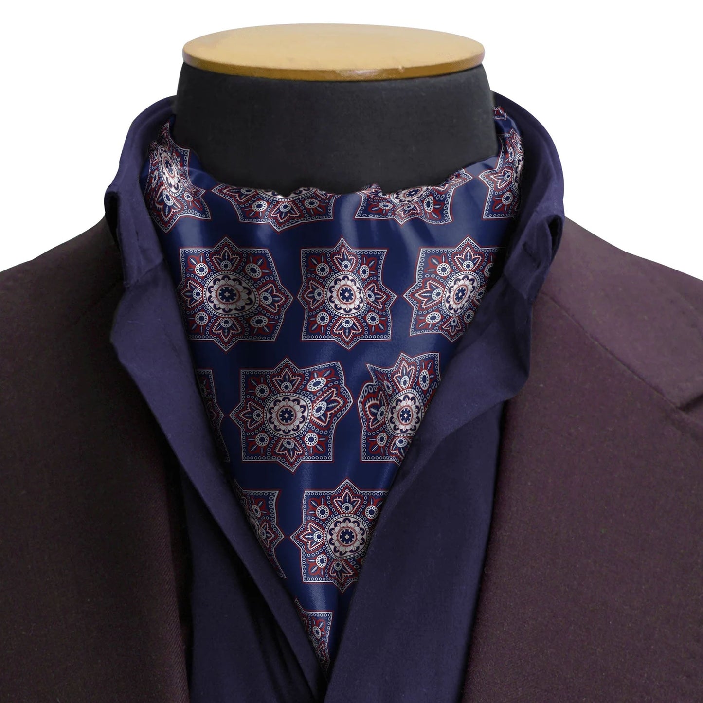 Imperial Ajrak Silk Cravat — men's silk cravat, view 3