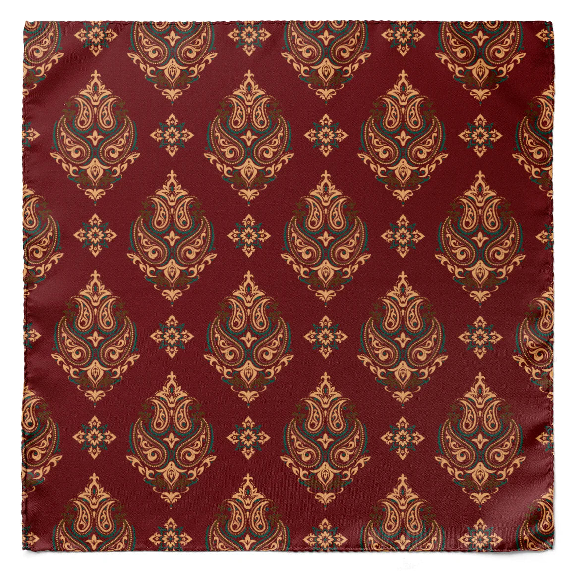 Maroon & Black Mystery Silk Cravat — men's silk cravat, view 4