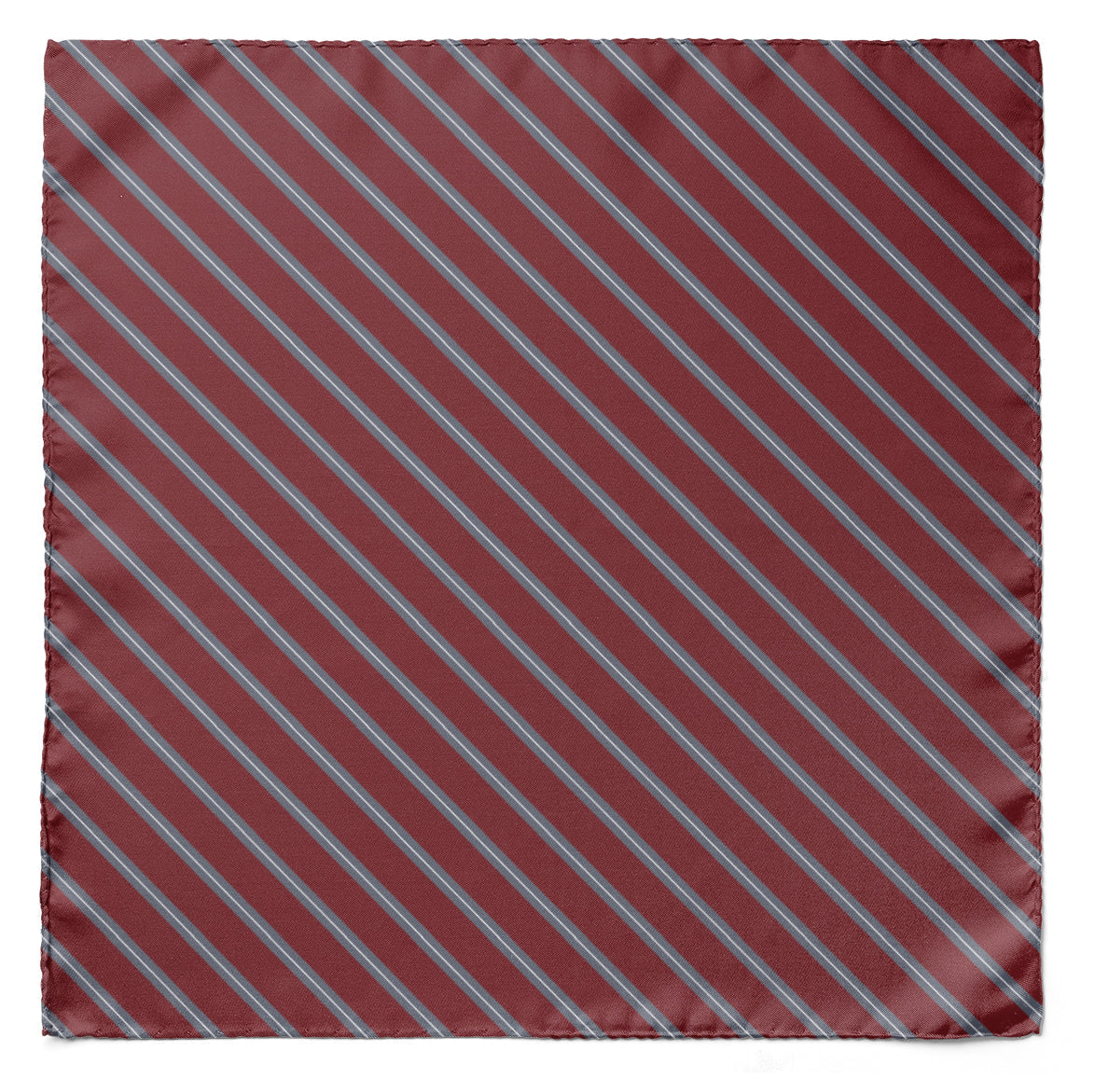 Regimental Maroon And Grey Silk Scarf & Pocket Square Set — men's silk scarf, view 4
