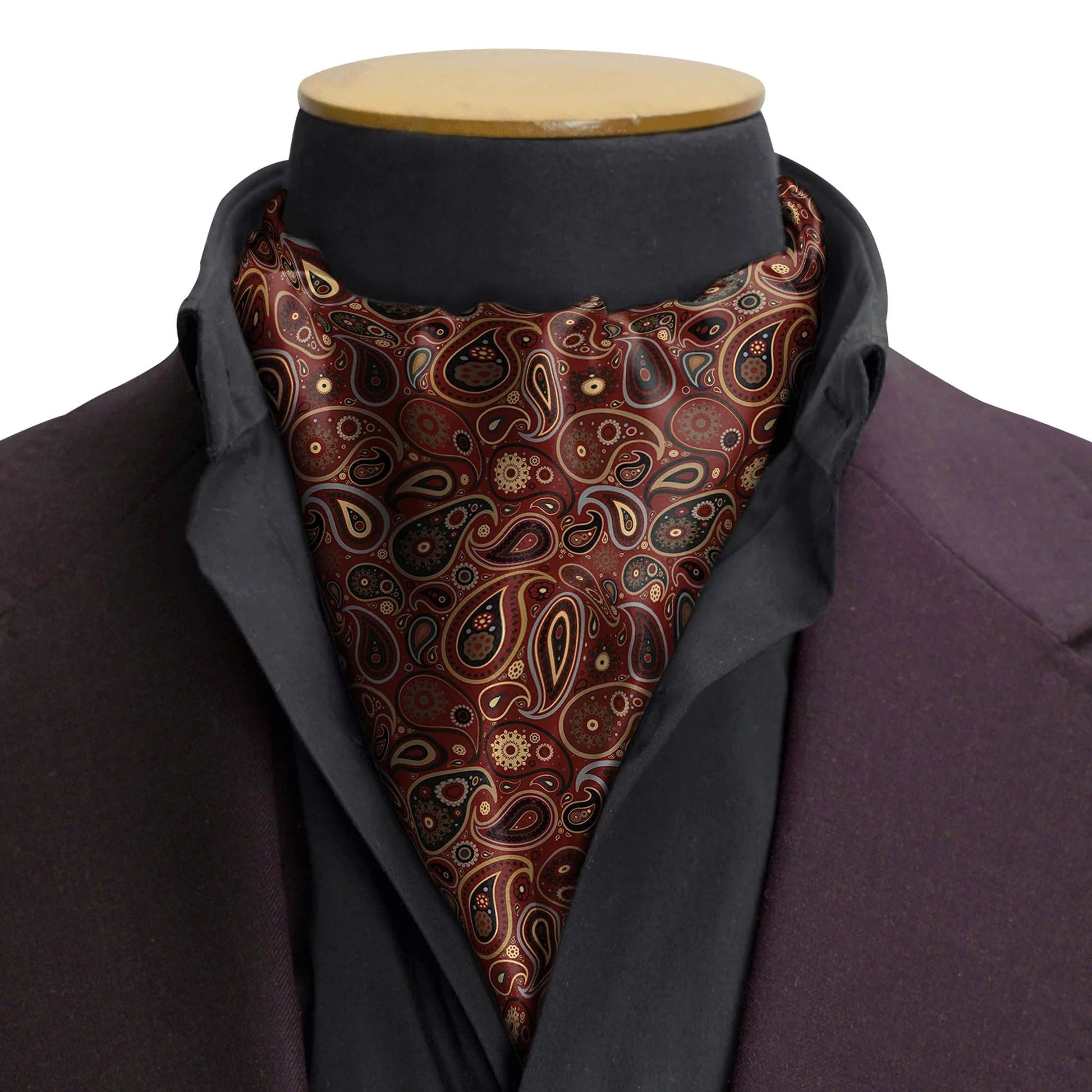 W21- Royal Botha Silk Cravat — men's silk cravat, view 3