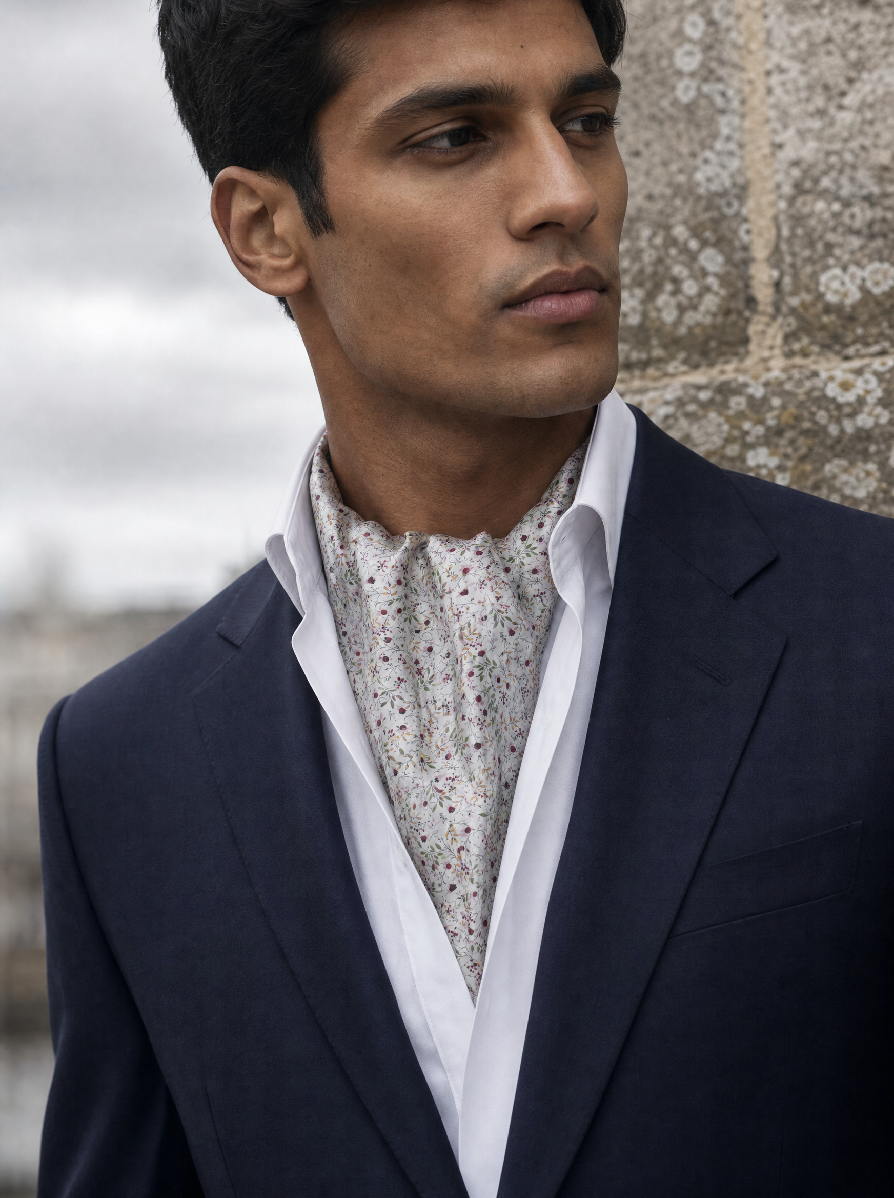 Spring Soul Silk Cravat (Special Edition) worn by a model — men's cravat