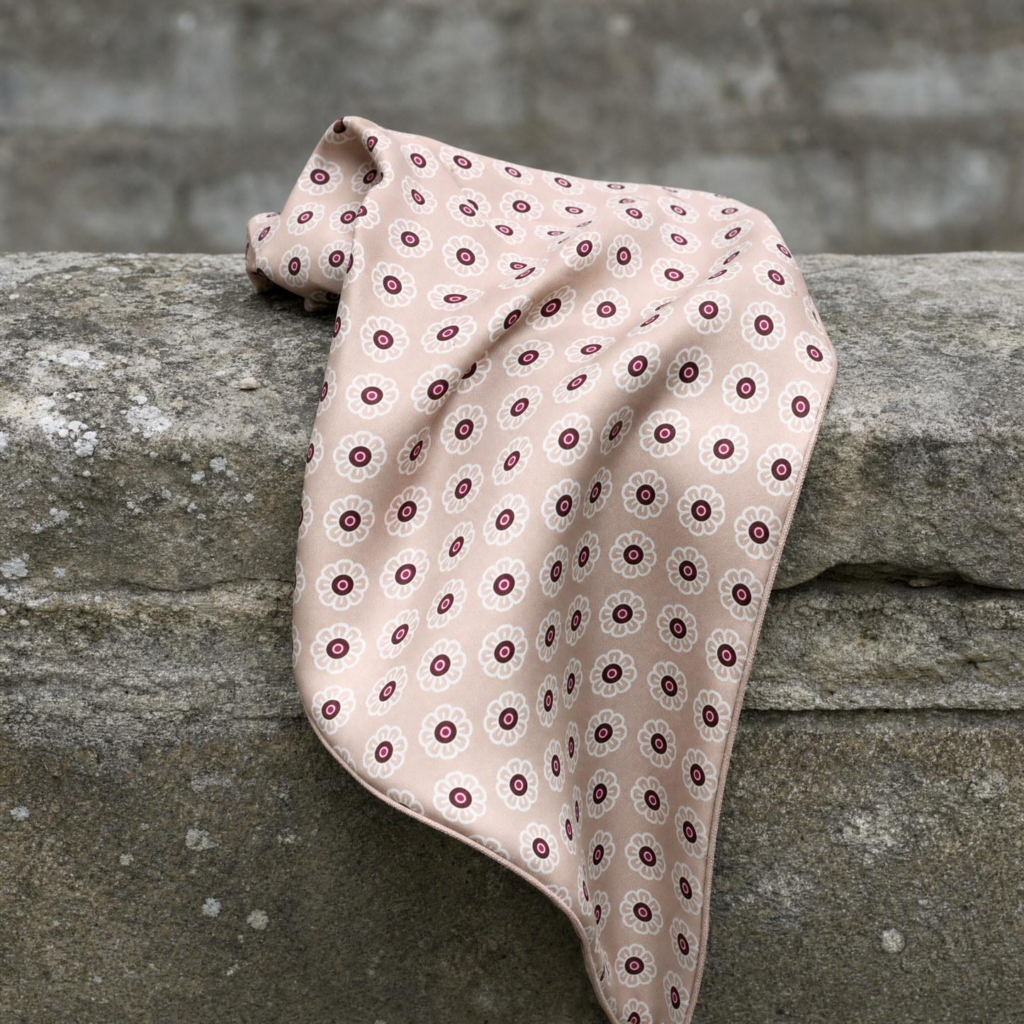 W21-Daisy Silk Cravat — 100% silk cravat, draped detail