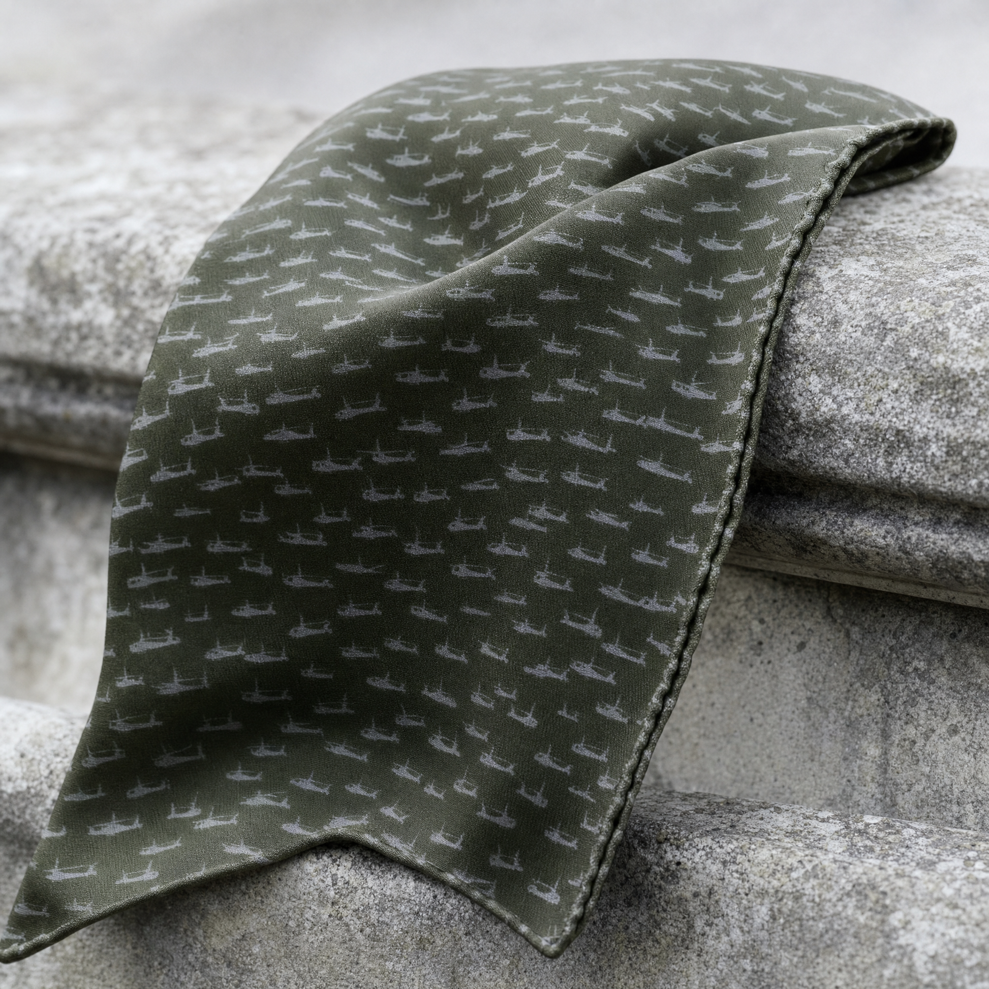Wings Of Courage Air Force Silk Cravat — 100% silk cravat, draped detail